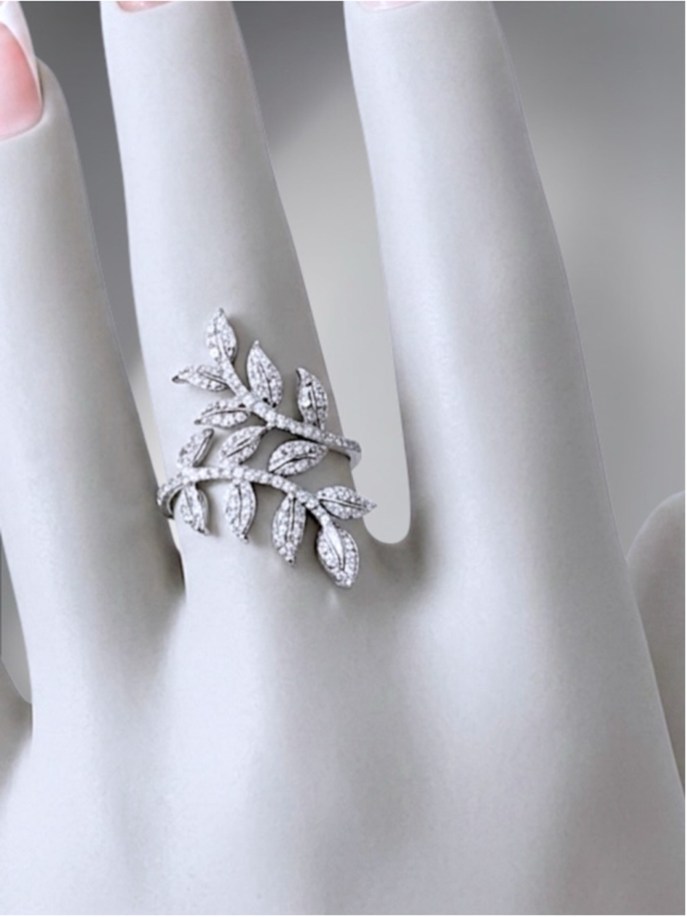 EFFY Pavé Classica Collection 14K White Gold & Diamond Pavé Leaf Ring